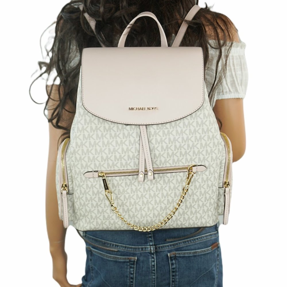 Michael Kors LG  Chain Backpack MK Vanilla Pink